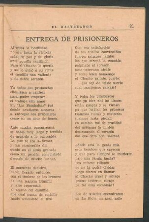 Entrega de prisioneras