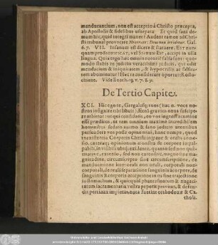 De Tertio Capite.
