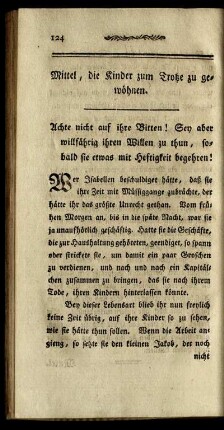 Mittel, die Kinder zum Trotze zu gewöhnen.