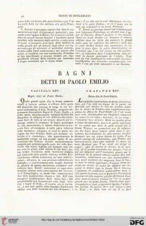 Capitolo XXV: Bagni detti di Paolo Emili / Chapitre XXV: Bains dits de Paul-Emile