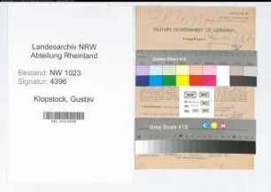 Entnazifizierung Gustav Klopstock , geb. 27.02.1901 (Zollbeamter)