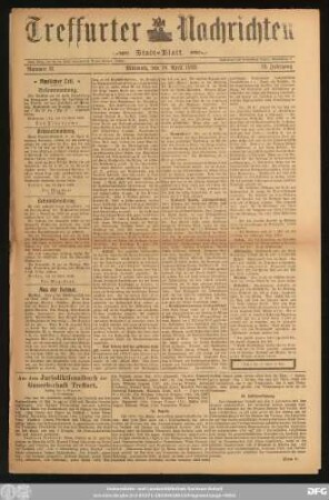 Treffurter Nachrichten : Stadtblatt, Nr. 31. Mittwoch, den 18. April 1923