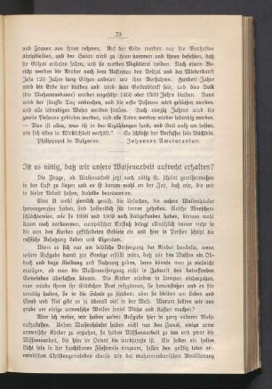 Ist es nötig, daß wir unsere Waisenarbeit aufrecht erhalten