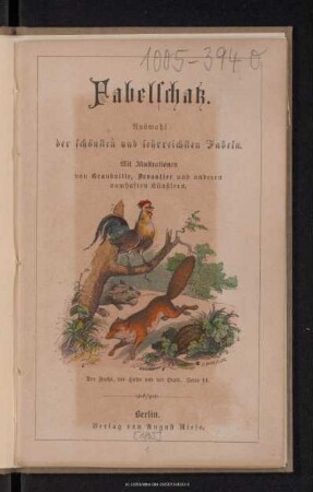 Fabelschatz : Auswahl der schönsten und lehrreichsten Fabeln