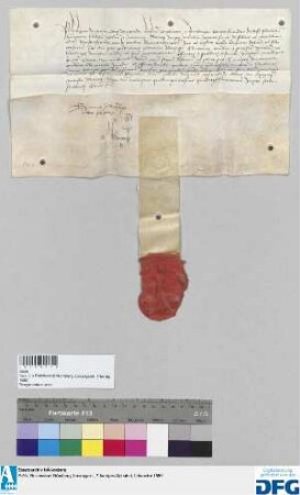 Herzog Philipp von Burgund bestätigt der Stadt Nürnberg den Empfang eines ihm alljährlich zu leistenden Jus und garantiert dafür den Weiterbestand der alten Handelsprivilegien. - Siegler: der Herzog.