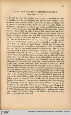 Neue Folge 31 = Jahrgang 55: Kunstkenner und Kunsthistoriker
