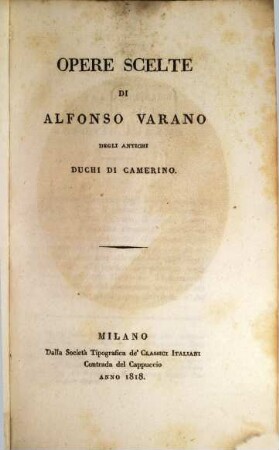 Opere scelte di Alfonso Varano