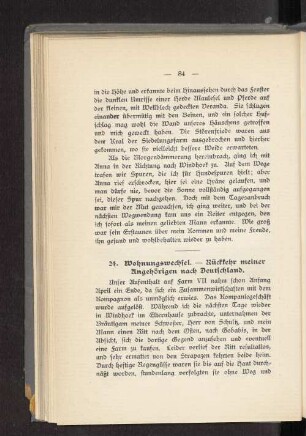 24. Wohnungswechsel. - Rückkehr meiner Angehörigen nach Deutschland.