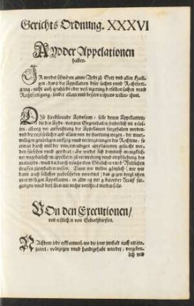 Von den Executionen/ und erstlichen von Gebotßbrieffen.