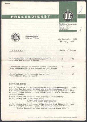 DLG Schwerpunktdienst Futter und Fütterung