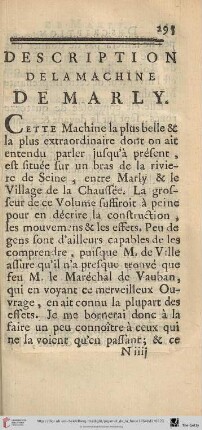 Description de la Machine de Marly