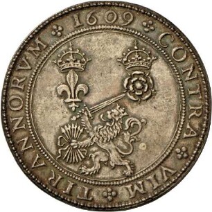 Medaille auf die Allianz der befreiten Niederlande mit Frankreich und England, 1609
