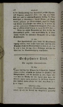 Sechzehnter Titel. De capitis diminutione.