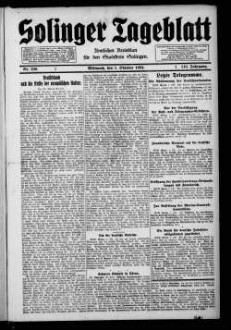 Solinger Tageblatt : die Nachmittagszeitung der Klingenstadt : aelteste Tageszeitung im Stadtkreis Solingen