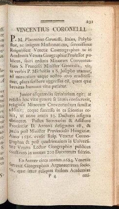 Vincentius Coronelli. - Joannes Claudius Puteobonellus.