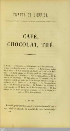III. Café, Chocolat, Thé