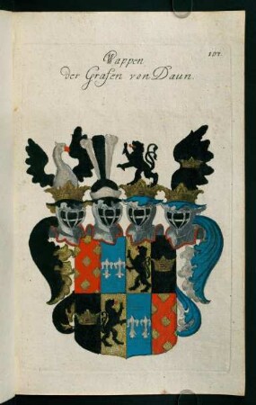 107r-107v, 107. Wappen der Grafen von Daun