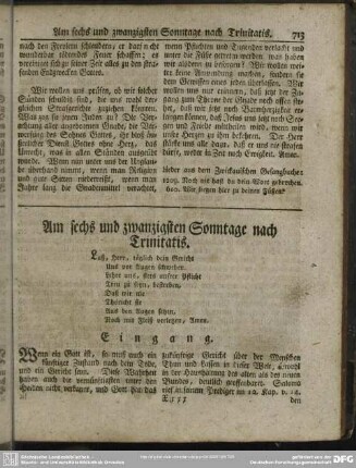 Am sechs und zwanzigsten Sonntage nach Trinitatis