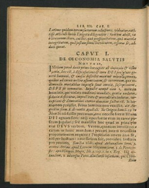 Caput I. De Oeconomia Salutis Nostrae.