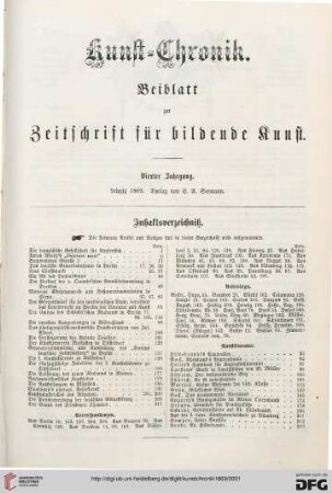 4: Kunstchronik: Wochenschrift für Kunst und Kunstgewerbe