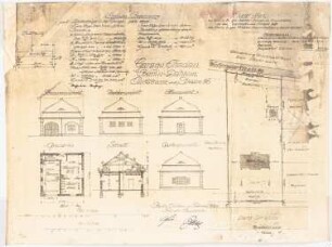 Wohnhaus Eugen Richter, Berlin-Dahlem Zum Projekt gehörend: Böhmer & Petrich, Wohnhaus Ompteda, Berlin-Dahlem. Umbau: Lageplan 1:500, Grundriss, Ansichten, Schnitt 1:100