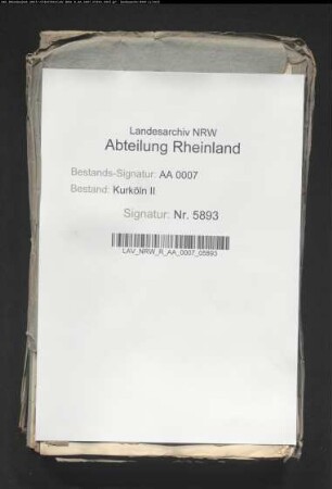 Handakten des kölnischen Lehnsregistrators Dupuis über die Aufteilung der kurkölnischen Hofkammerregistratur