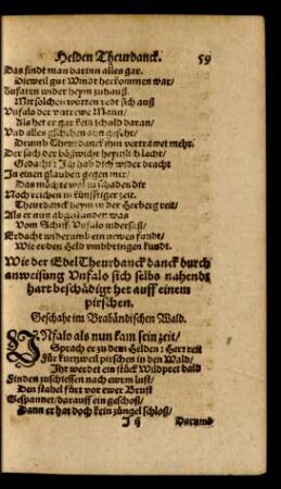Wie der Edel Theurdanck danck durch anweisung Unfalo sich selbs nahend hart beschädigt het auff einem pirschen.