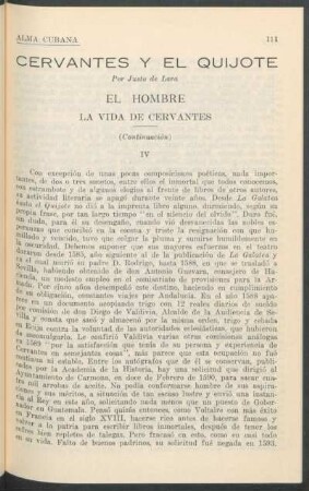 Cervantes y el Quijote : El Hombre ; La Vida de Cervantes - (Continuación)