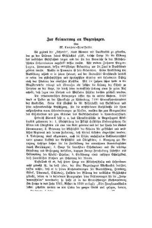 Zur Erinnerung an Bugenhagen