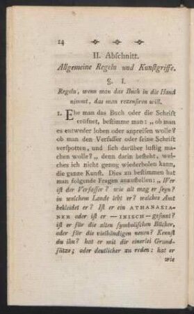II. Abschnitt. Allgemeine Regeln und Kunstgriffe
