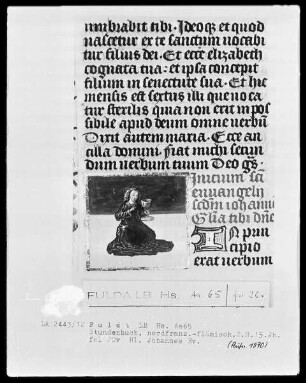 Stundenbuch, ad usum Romanum — Der Evangelist Johannes, Folio 20verso