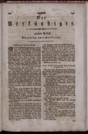 30tes Stück. Nürnberg, am 7. April 1797