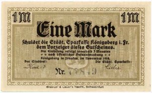Geldschein / Notgeld, Mark, 11.1918