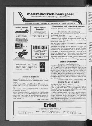 Vereinsreise 1985 bitte sofort melden!
