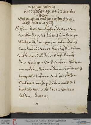 Gebete am ersten Sonntag nach Trinitatis