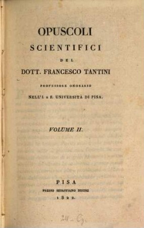 Opuscoli scientifici, 2