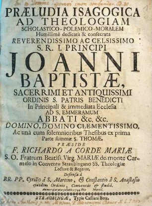 Praeludia Isagogica Ad Theologiam Scholastico-Polemico-Moralem ...