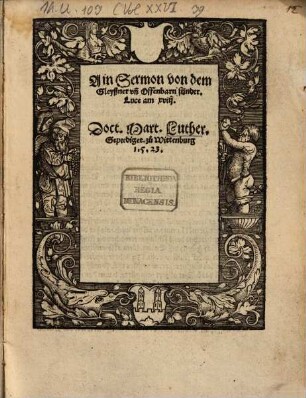 Ain Sermon von dem Gleyßner vn[d] Offenbarn sünder : Luce am xviii.