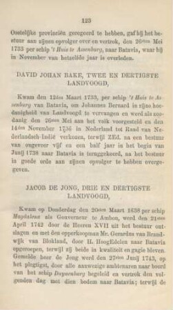 Jacob de Jong, drie en dertigste landvoogd