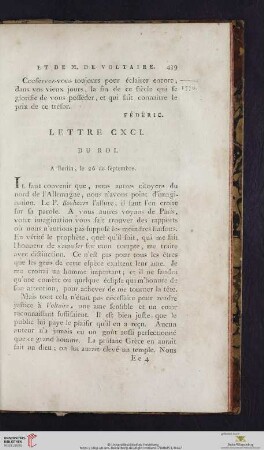 (Lettre CXCI - CXCVII)