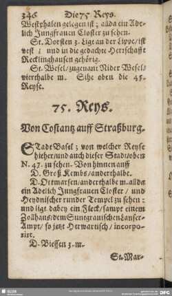 75. Reys. Von Costantz auff Straßburg