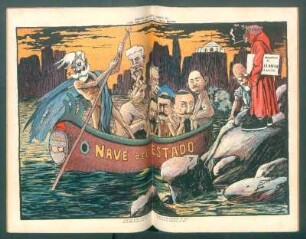Dante . Infierno. Canto III - Cosi sen vanno su per l'onda bruna - [Caricaura]