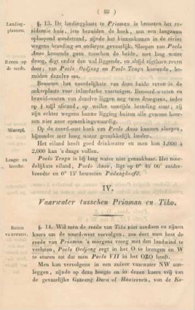 IV. Vaarwater tusschen Priaman en Tiko