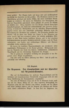 XII. Die Argonnen. Das Kampfgelände und der Charakter des Argonnen-Kampfes