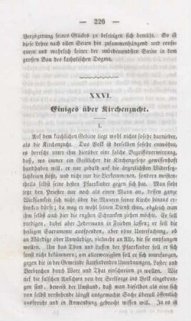 226-231 Einiges über Kirchenzucht I.