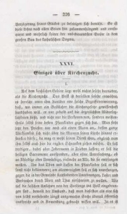 226-231 Einiges über Kirchenzucht I.