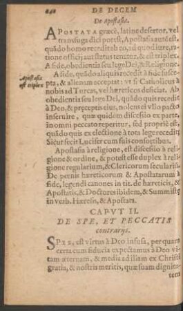 Caput II. De Spe, Et Peccatis contrariis.