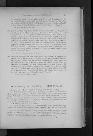 Versammlung zu Lüneburg. - 1440 Febr. 28.