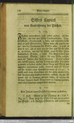 Eilftes Kapitel von Ausrechnung der Flächen