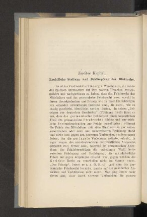 Zweites Kapitel. Rechtliche Stellung und Bekämpfung der Blutrache.